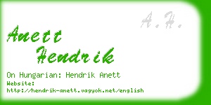 anett hendrik business card